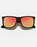 The Ray-Ban Justin Colour Mix Sunglasses in Matte Black & Red