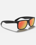 The Ray-Ban Justin Colour Mix Sunglasses in Matte Black & Red