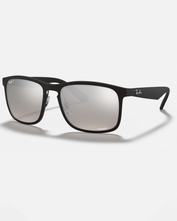 The Ray-Ban Chromance Polarised Sunglasses in Black & Silver