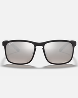 The Ray-Ban Chromance Polarised Sunglasses in Black & Silver