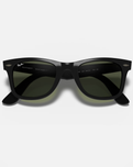 The Ray-Ban RB4340 Wayfarer Ease Sunglasses in Polished Black & Green