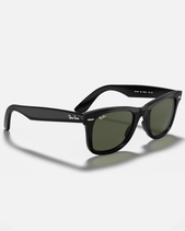 The Ray-Ban RB4340 Wayfarer Ease Sunglasses in Polished Black & Green