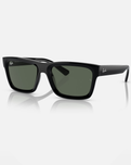 The Ray-Ban Warren Bio-Based Sunglasses in Polished Black & Dark Green