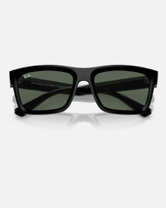 The Ray-Ban Warren Bio-Based Sunglasses in Polished Black & Dark Green