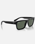 The Ray-Ban Warren Bio-Based Sunglasses in Polished Black & Dark Green