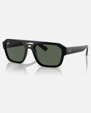 The Ray-Ban Corrigan Bio-Based Sunglasses in Polished Black & Dark Green