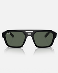 The Ray-Ban Corrigan Bio-Based Sunglasses in Polished Black & Dark Green