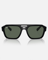 The Ray-Ban Corrigan Bio-Based Sunglasses in Polished Black & Dark Green