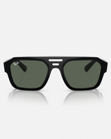 The Ray-Ban Corrigan Bio-Based Sunglasses in Polished Black & Dark Green