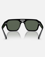 The Ray-Ban Corrigan Bio-Based Sunglasses in Polished Black & Dark Green