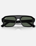 The Ray-Ban Corrigan Bio-Based Sunglasses in Polished Black & Dark Green