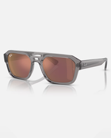 The Ray-Ban Corrigan Bio-Based Sunglasses in Polished Transparent Grey & Dark Violet Read