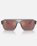 The Ray-Ban Corrigan Bio-Based Sunglasses in Polished Transparent Grey & Dark Violet Read