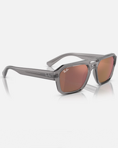 The Ray-Ban Corrigan Bio-Based Sunglasses in Polished Transparent Grey & Dark Violet Read