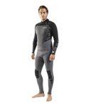 The Gul Mens Response 3/2mm Back Zip Wetsuit in Grey & Black