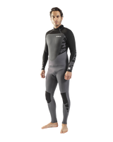 The Gul Mens Response 3/2mm Back Zip Wetsuit in Grey & Black