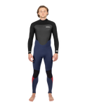 The Gul Mens Response 3/2mm Back Zip Wetsuit in Navy & Black