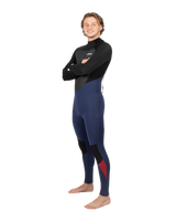 The Gul Mens Response 3/2mm Back Zip Wetsuit in Navy & Black