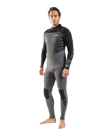 The Gul Mens Response 4/3mm Back Zip Wetsuit in Grey & Black