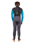 Boys Response 4/3mm Back Zip Wetsuit in Grey & Cyan