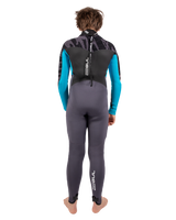 Boys Response 4/3mm Back Zip Wetsuit in Grey & Cyan