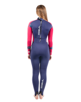 The Gul Girls Response 4/3mm Back Zip Wetsuit in Blue & Rose