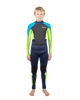 The Gul Boys Response FL 3/2mm Back Zip Wetsuit in Navy & Lime