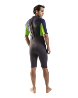 The Gul Mens Response FL 3/2mm Shorty Back Zip Wetsuit in Grey & Sulphur