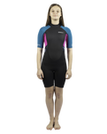 The Gul Girls Response FL 3/2mm Shorty Wetsuit in Jet & Teal