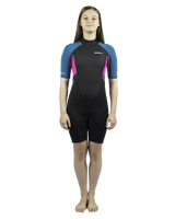 The Gul Girls Response FL 3/2mm Shorty Wetsuit in Jet & Teal