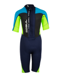 The Gul Boys Response FL 3/2mm Shorty Wetsuit in Navy & Lime