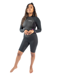 The Gul Womens Response FL 3/2mm Spring Wetsuit in Jet & Broken Palm