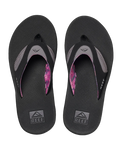 Fanning Flip Flops in Black & Grey