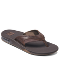 Leather Fanning Flip Flops in Dark Brown