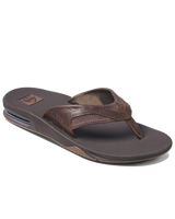 Leather Fanning Flip Flops in Dark Brown