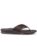 Leather Fanning Flip Flops in Dark Brown