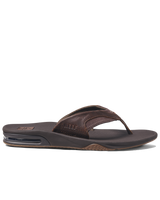 Leather Fanning Flip Flops in Dark Brown