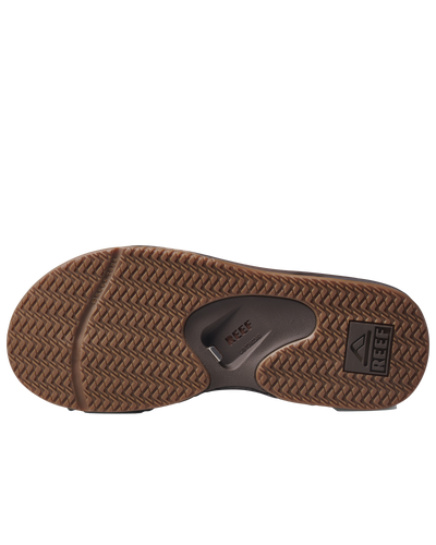 Leather Fanning Flip Flops in Dark Brown