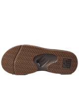 Leather Fanning Flip Flops in Dark Brown