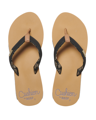 Cushion Sands Flip Flops in Black & Tan