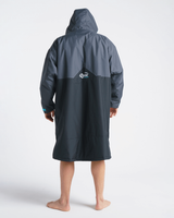 The Robie Dry Series Recycled Long Sleeve Changing Robe in Black, Charcoal & Blue Atoll