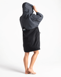 The Robie Dry Series Recycled Short Sleeve Changing Robe in Black, Charcoal & Blue Atoll