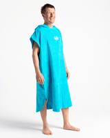 The Robie Original-Series Short Sleeve Changing Robe in Blue Atoll