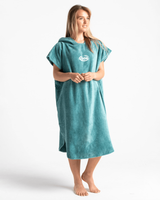 The Robie Original-Series Short Sleeve Changing Robe in Oil Blue