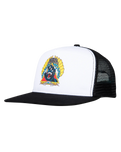 The Santa Cruz Mens Natas Screaming Panther Meshback Cap in White & Black