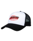 Global Flame Oval Trucker Cap in White & Black