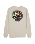 The Santa Cruz Mens Dressen Rose Two Sweatshirt in Light Grey