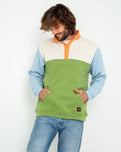 The Santa Cruz Mens Classic Dot Label Quarter Sweatshirt in Apple & Multi