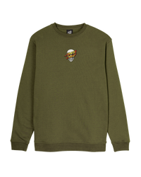 The Santa Cruz Mens Dressen Skull Dot Front Sweatshirt in Sea Kelp