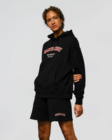 Collgiate Strip Hoodie in Black